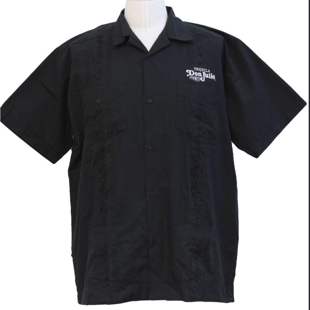 Coleccion Ortega guayabera Men's Black Shirt. Size XL